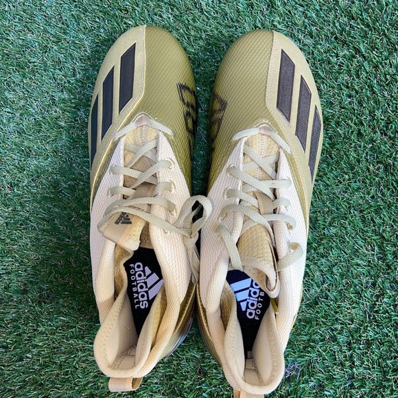 Adidas Adizero Scorch Football Cleats Shoes Gold Black Men’s Size 13 GZ0412 NEW
